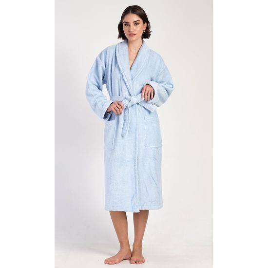 Dámský župan dlouhý se šálovým límcem Karolína - lososová