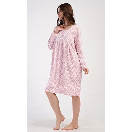 Dámská noční košile s dlouhým rukávem Julie - meruňková