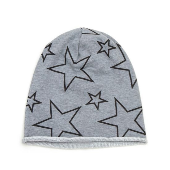 Čepice beanie s hvězdami šedivá