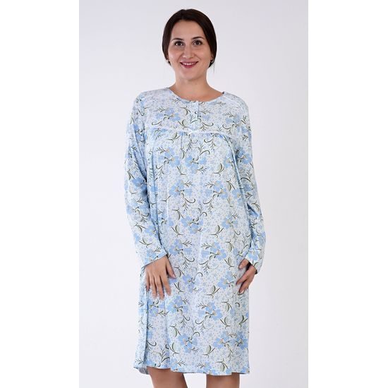 Dámská noční košile s dlouhým rukávem Estela - lososová