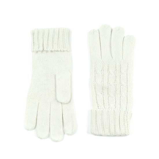 Bílé pletené rukavice