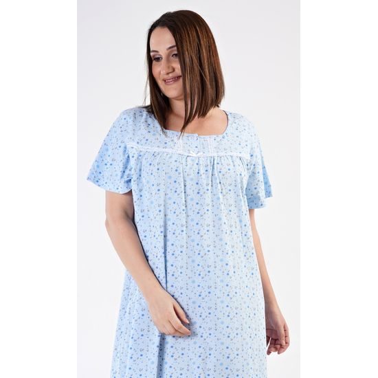 Dámská noční košile s krátkým rukávem Daniela - světle modrá