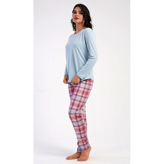 Dámské pyžamo dlouhé Dominica - světle modrá