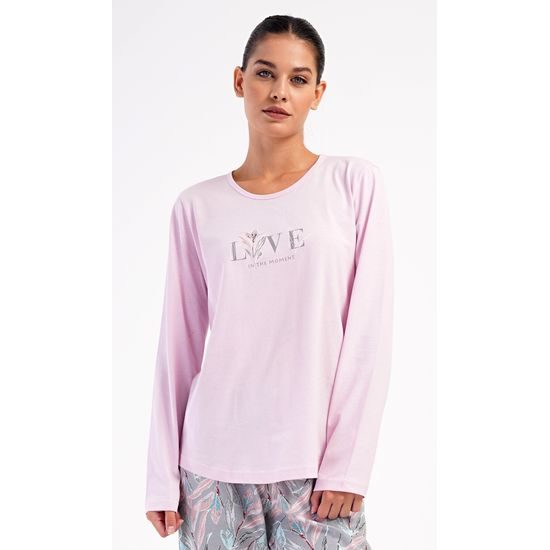 Dámské pyžamo dlouhé Kika - světle růžová