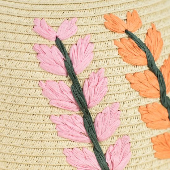 Letní klobouk se zdobeným lemem - béžová