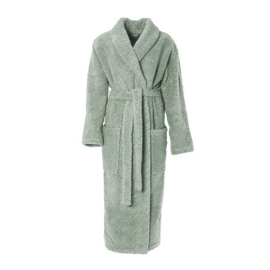 Unisex dlouhý župan se šálovým límcem ATHENA světle zelená