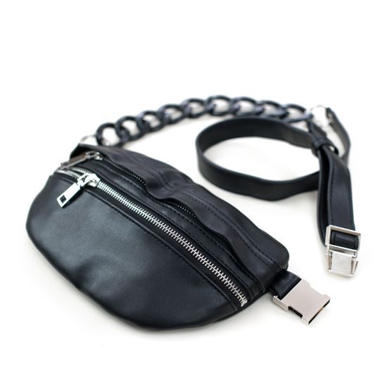 Stylová koženková ledvinka - černá