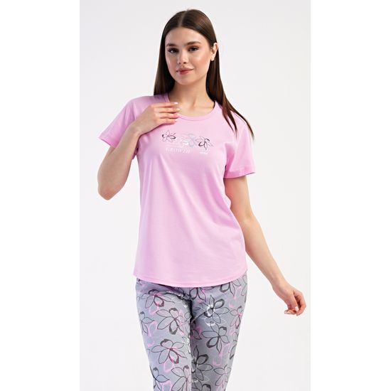 Dámské pyžamo kapri Mia - světle růžová