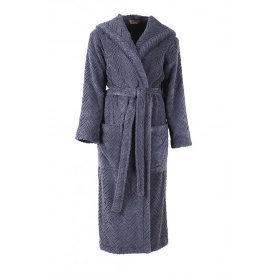 Pánský dlouhý župan s kapucí ATHENA antracitová