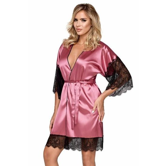Saténový župan Escora starorůžový