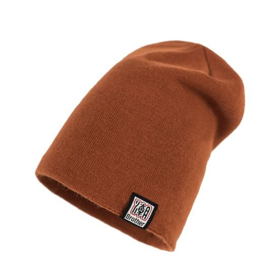 Čepice beanie dvojitá cihlová