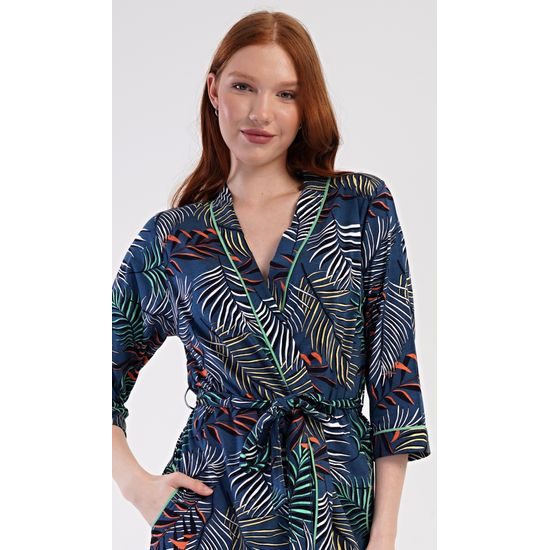 Dámský župan krátký Barbara - tmavě modrá