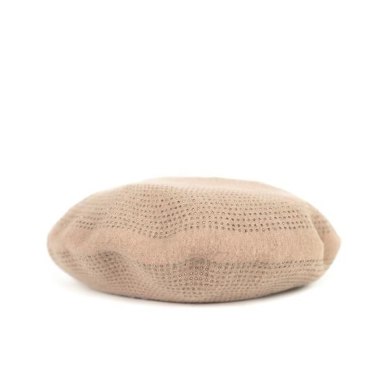 Baret s aplikací béžový