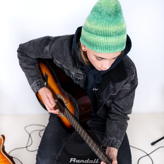 Teplá čepice na zimu zelená