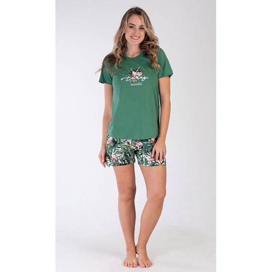 Dámské pyžamo šortky Beautiful - smaragdová
