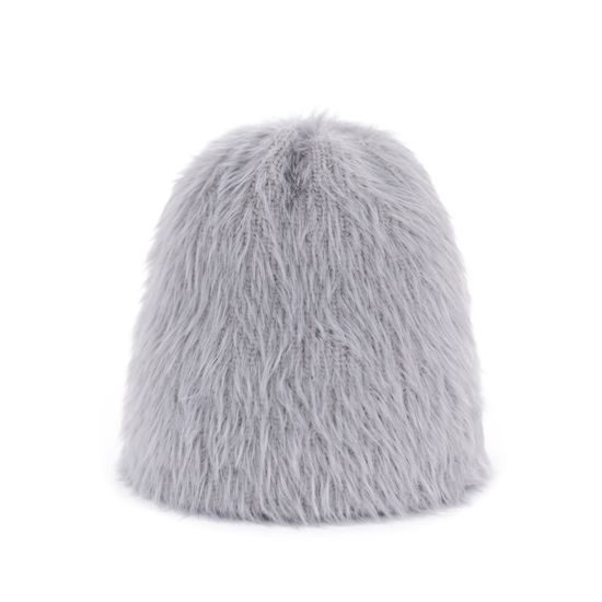 Teplá huňatá čepice šedá