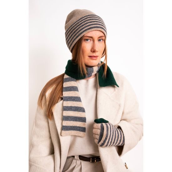 Čepice, úzká šála a rukavice - vícebarevná