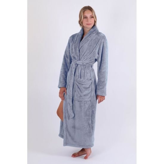 Pánský dlouhý hřejivý župan se šálovým límcem LILLY a JACK EXTRA modrošedá