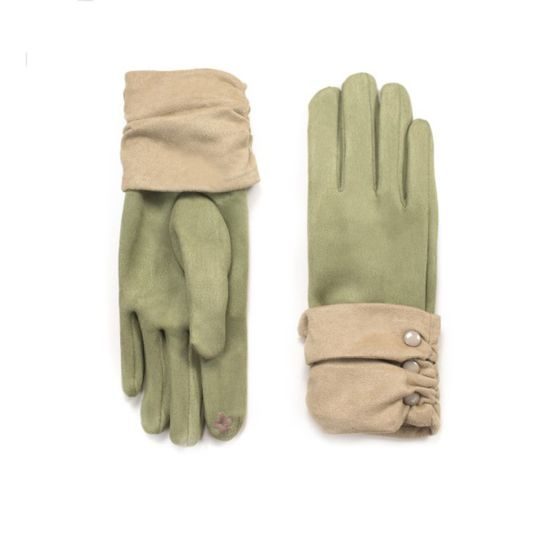 Elegantní rukavice s knoflíčky zelené