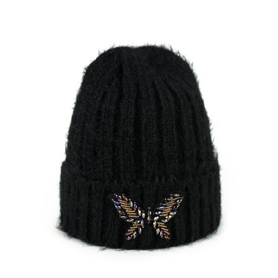 Elegantní šedá čepice s motýlkem