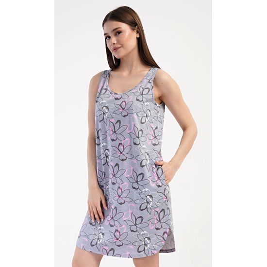 Dámská noční košile na ramínka Mia - šedá