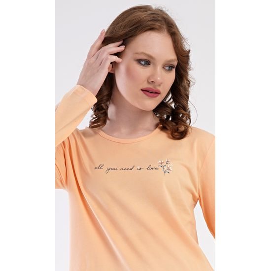 Dámské pyžamo dlouhé Karolína - meruňková