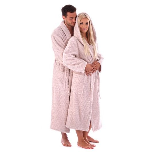 Unisex župan se šálovým límcem ATHENA oříšková