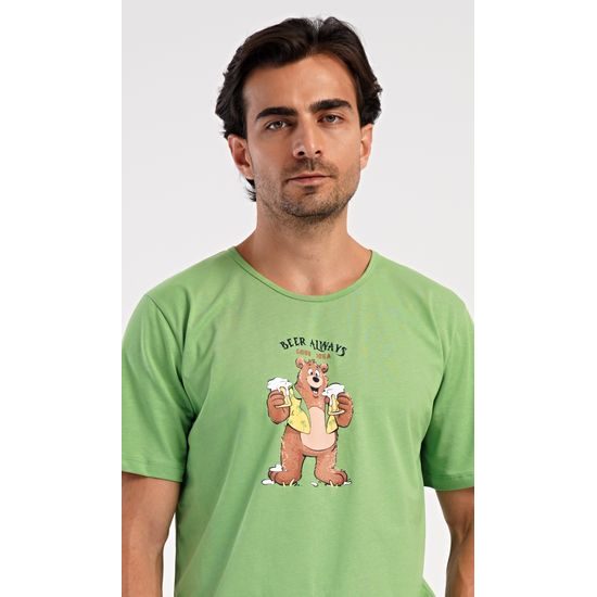 Pánské pyžamo šortky Beer always - zelená