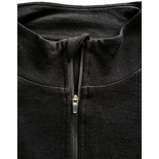 GINA dámské černé triko Merino se zipem a dlouhým rukávem 88015P
