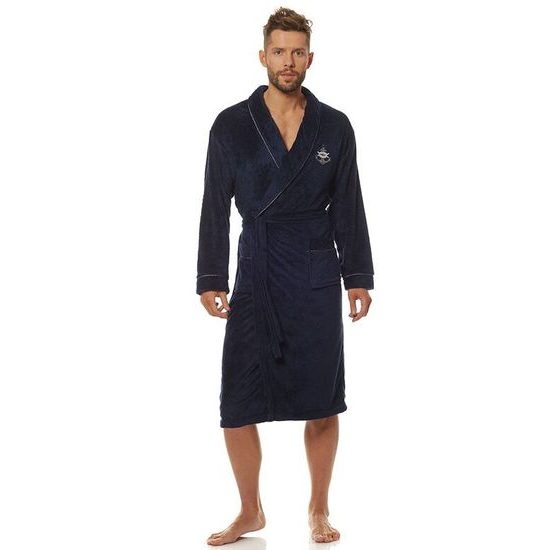 Pánský župan Marine tmavě modrý kotva