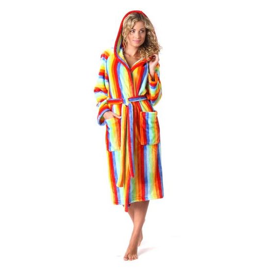 Dámský dlouhý župan s kapucí CAPRI duhová