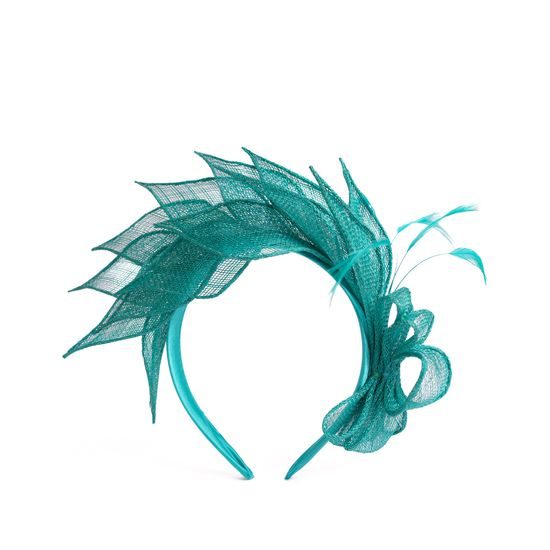 Fascinátor - modrozelený