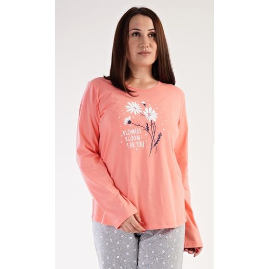 Dámské pyžamo dlouhé Silvie - meruňková