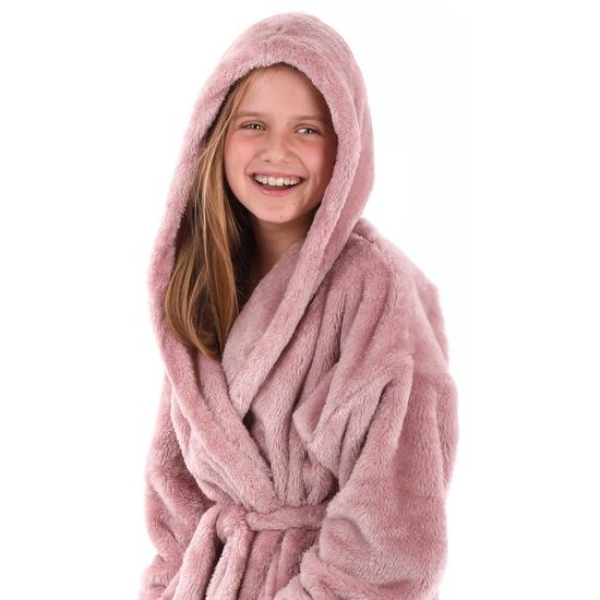 Dětský dlouhý župan s kapucí LILLY a JACK EXTRA světle fialová