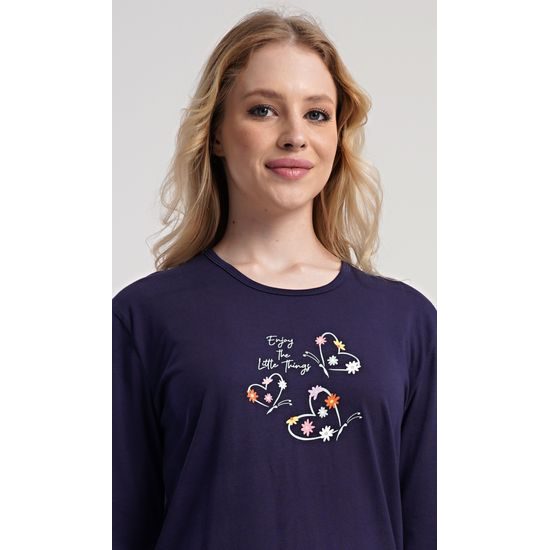 Dámské pyžamo dlouhé Sarah - tmavě modrá