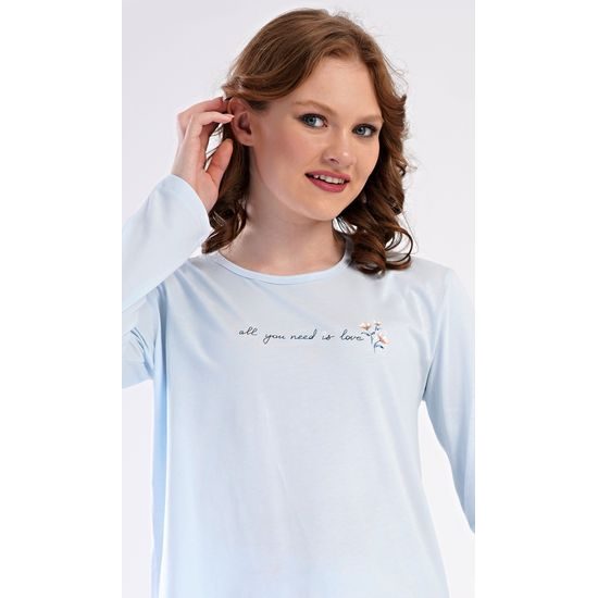 Dámské pyžamo dlouhé Karolína - světle modrá