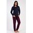 Dámské pyžamo dlouhé Emma - tmavě modrá