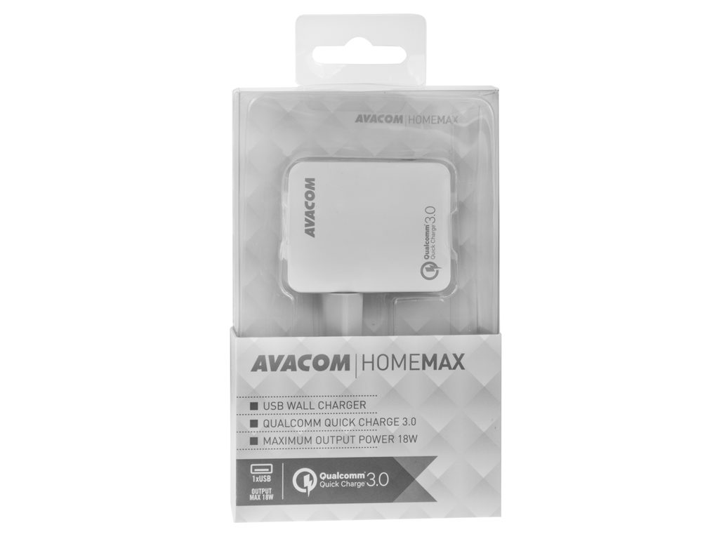 GSM-Market.cz - AVACOM HomeMAX síťová nabíječka Qualcomm Quick Charge 3.0,  bílá - AVACOM - Síťové nabíječky - Nabíječky, Příslušenství mobily, Mobily,  tablety - Levné mobily