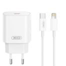 XO WALL CHARGER CE25 PD 25W 1X USB-C WHITE + CABLE USB-C - LIGHTNING