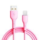 LIGHTNING USB SILICONE PRO IPHONE - QC 3.0 (1M) PINK