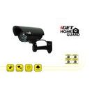 IGET HGDOA5666 - ATRAPA/MAKETA BEZPEČNOSTNÍ CCTV KAMERY, BLIKAJÍCÍ ČRV. LED,4X NÁLEPKA CCTV VAROVÁNÍ