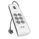 BELKIN SURGESTRIP PŘEP.OCHRANA,6 ZÁSUVEK,650J,2USB