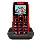 EVOLVEO EASYPHONE, MOBILNÍ TELEFON PRO SENIORY S NABÍJECÍM STOJÁNKEM, ČERVENÁ