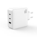 XO WALL CHARGER CE14 PD QC 3.0 100W 1X USB 2X USB-C WHITE