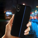 TPU CARBON RALLY POUZDRO PRO HUAWEI P30 BLACK/BLUE