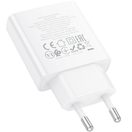 BOROFONE - USB + TYPE C - PD QC 3.0 30W BÍLÁ - ULTRA TENKÁ SÍŤOVÁ NABÍJEČKA