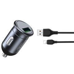 XO autonabíječka CC46 QC 3.0 18W 1x USB gray + Lightning