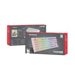 Genesis mechanická klávesnice THOR 303 TKL, bílá, US layout, RGB podsvícení, software, Outemu Brown