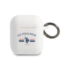 USACA2SFGH U.S. Polo Horses Flag Silikonové Pouzdro pro Airpods 1/2 White