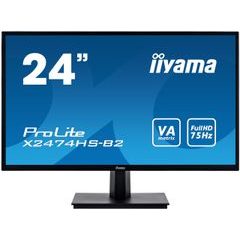 24" iiyama X2474HS-B2: VA, FullHD@75Hz, 250cd/m2, 4ms, VGA, HDMI, DP, černý